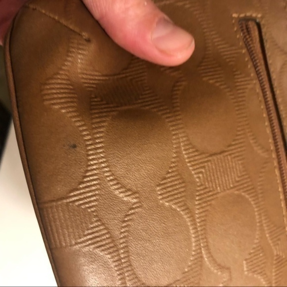 Coach brown embossed wristlet clutch bag - Picture 5 of 9
